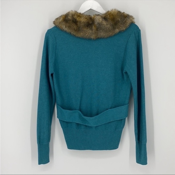 Cabi Tearoom Faux Fur Button Down Cardigan - Picture 4 of 8